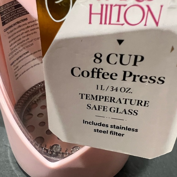 NWT Paris Hilton Pink Heart French Coffee Press - Picture 5 of 5
